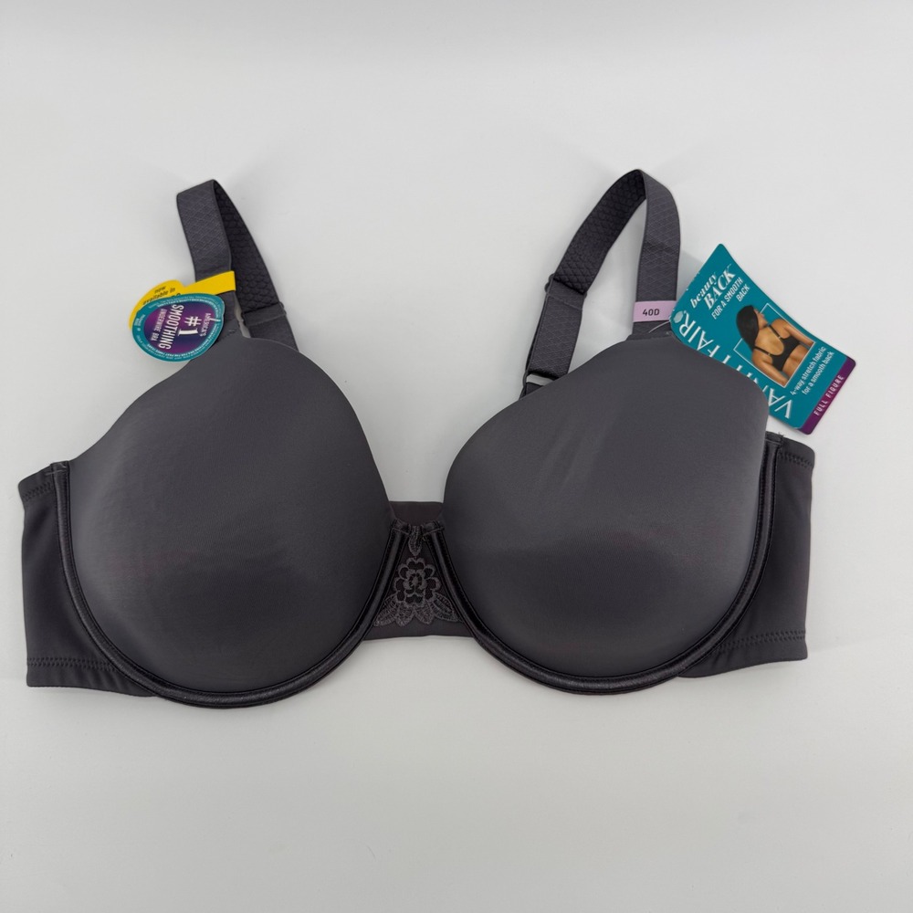 Vanity Fair Beauty Back Smoothing Underwire Bra 40D Steele Violet Style‎ 76380